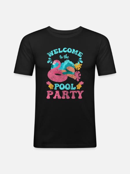 Pool Celebrations Recreation Alcohol - Men's Slim Fit T-Shirt - black