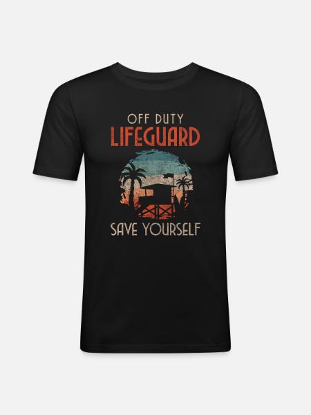 Livredder Badebukser til søvand - Herre Slim Fit T-Shirt - sort