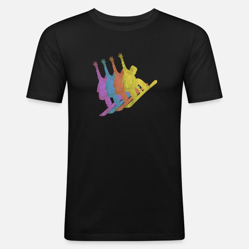 snowboarding - Männer Slim Fit T-Shirt - Schwarz