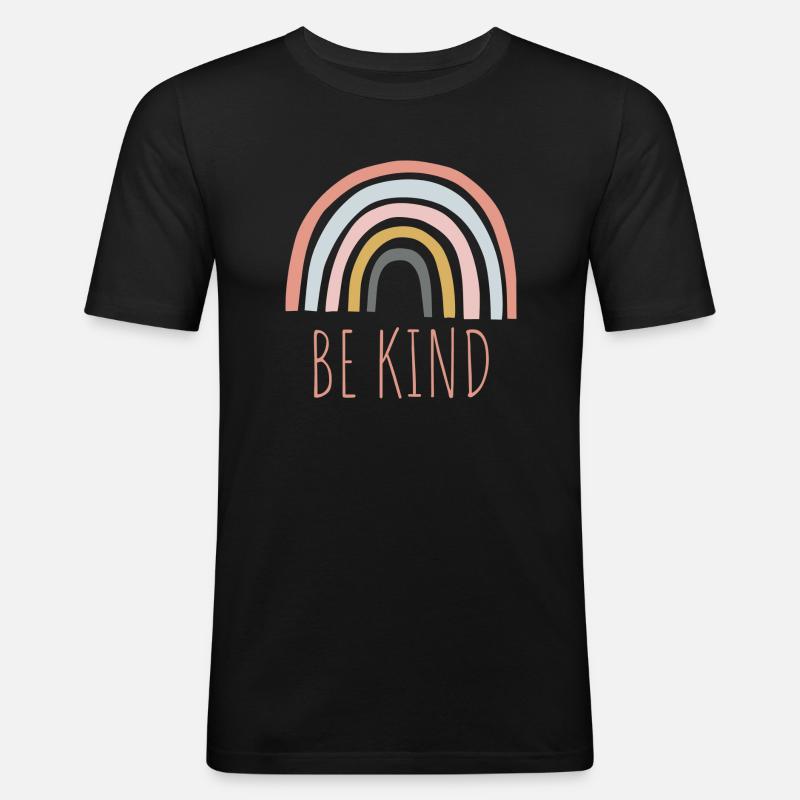 Be Kind - Männer Slim Fit T-Shirt - Schwarz