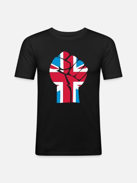 fist_uk_3clr - Men's Slim Fit T-Shirt - black