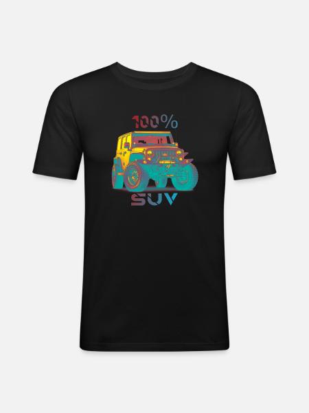 4x4 Jeep Design - T-shirt près du corps Homme - noir