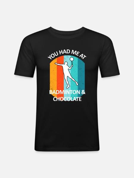 Badminton Badminton Badminton Player Chocolate - Men's Slim Fit T-Shirt - black