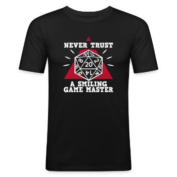 Game Master Würfel RPG Dungeons Spiele Würfelspiel - Männer Slim Fit T-Shirt - Schwarz - Vorne - Nik (191cm)