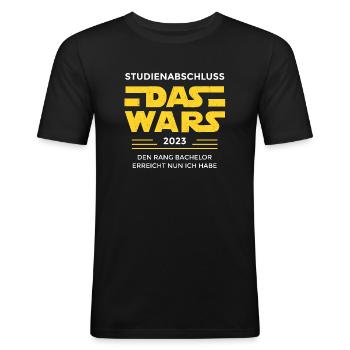 Studium Abschluss das wars Bachelor Geschenkidee - Männer Slim Fit T-Shirt - Schwarz - Vorne - Nik (191cm)
