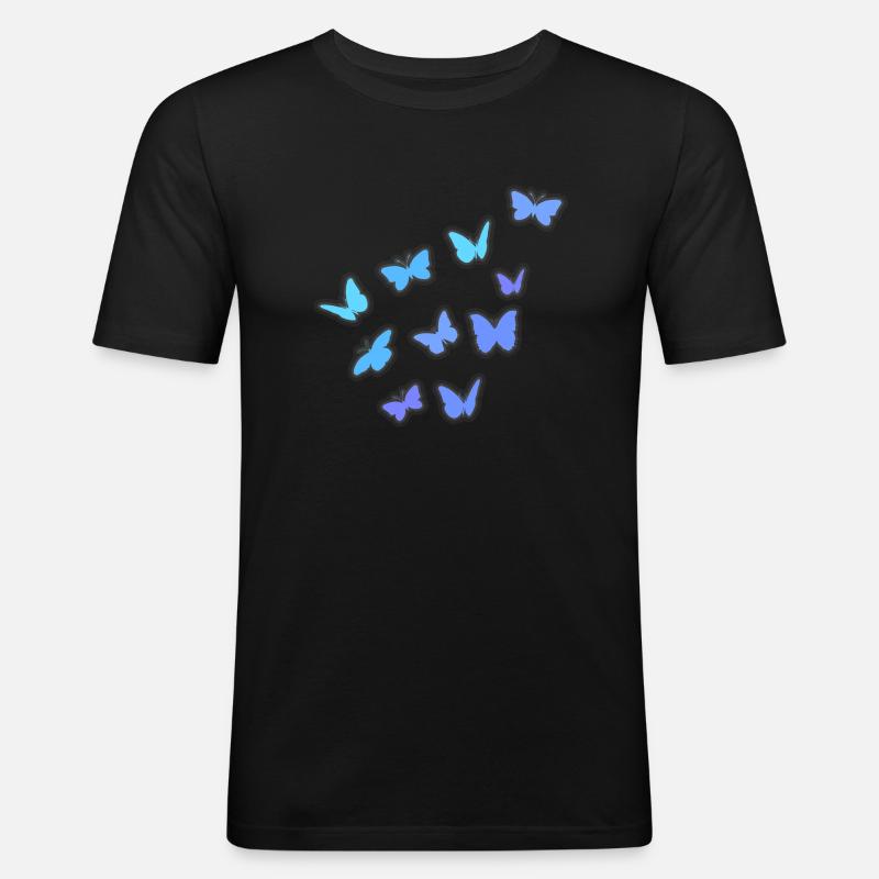 Construction Papillons Essaim - T-shirt près du corps Homme - noir