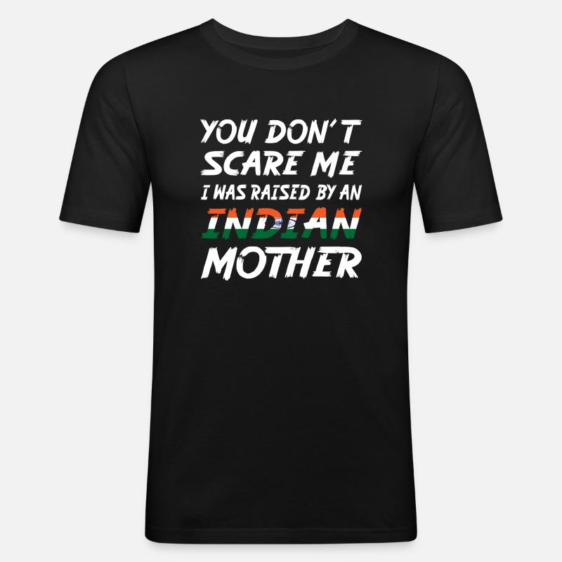 Indische Mutter Fun - Männer Slim Fit T-Shirt - Schwarz
