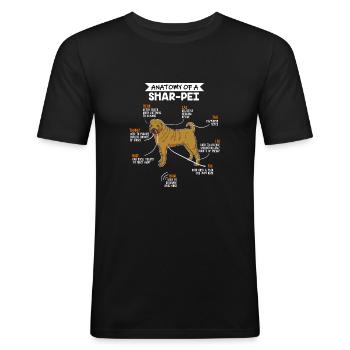 Shar Pei Anatomie Hunde Geschenk - Männer Slim Fit T-Shirt - Schwarz - Vorne - Nik (191cm)