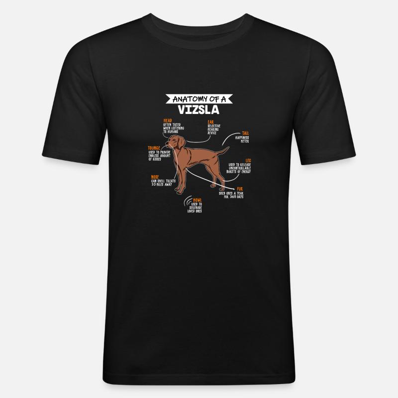 Vizsla Anatomie Hunde Geschenk - Männer Slim Fit T-Shirt - Schwarz