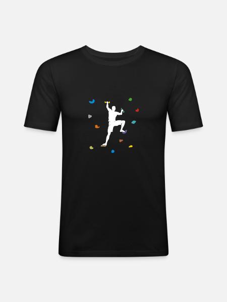 Bouldering Hall Climb Wall Gift - Men's Slim Fit T-Shirt - black