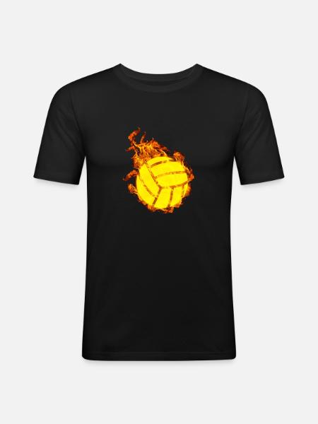 Fire Volleyball - Men's Slim Fit T-Shirt - black