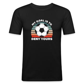 Fußballspieler Torwart Fußball Keeper Tor Elfmeter - Männer Slim Fit T-Shirt - Schwarz - Vorne - Nik (191cm)