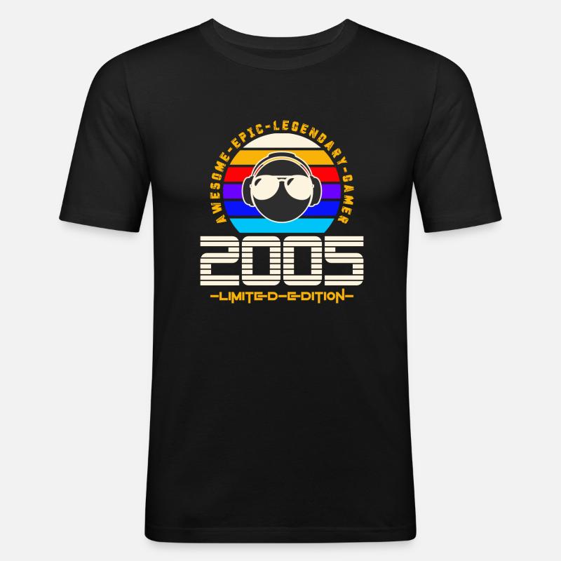 2005 - Männer Slim Fit T-Shirt - Schwarz