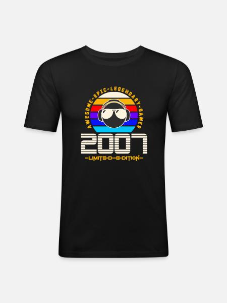 2007 - Männer Slim Fit T-Shirt - Schwarz
