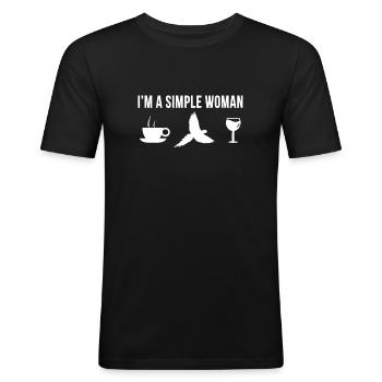 Drôle Perroquet Oiseau Joli Animal de compagnie - T-shirt près du corps Homme - noir - Devant - Nik (191cm)