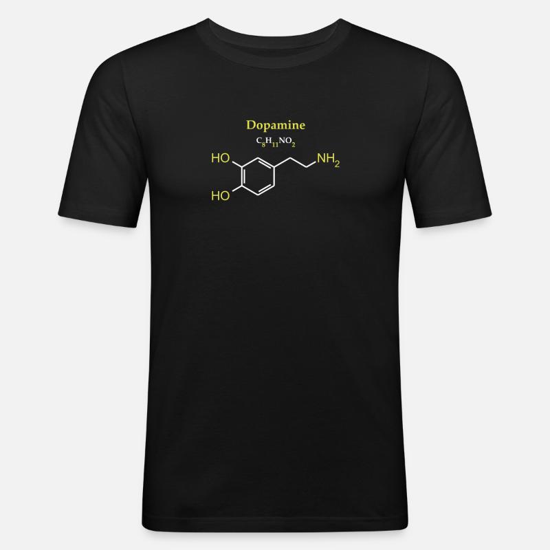Dopamin-Molekül - Männer Slim Fit T-Shirt - Schwarz