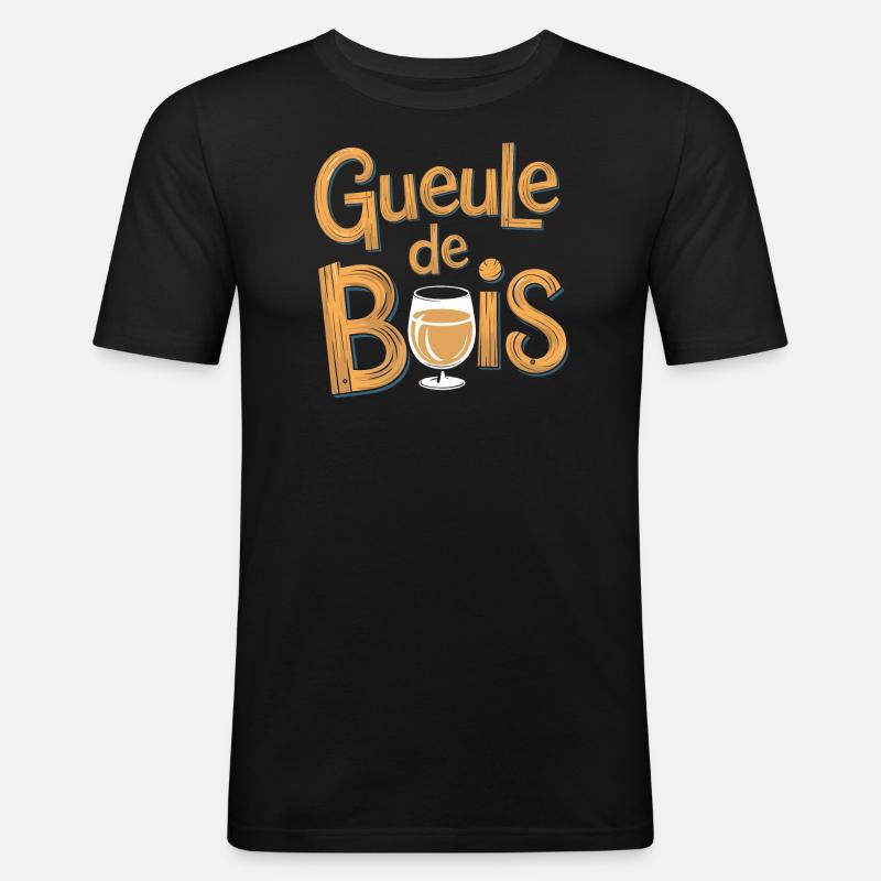 Gueule de bois - T-shirt près du corps Homme - noir