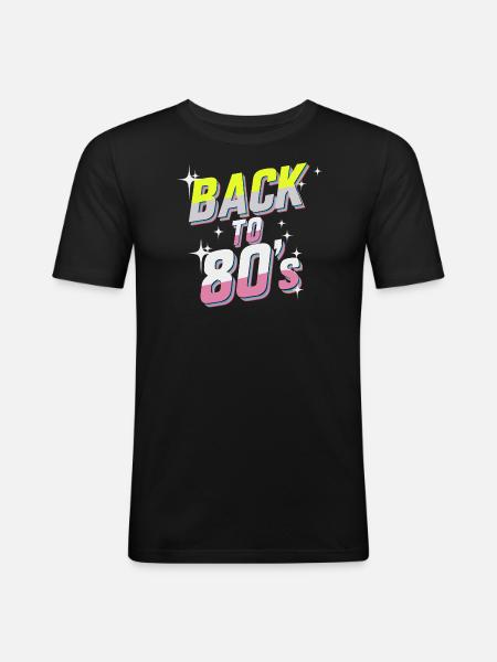 Back to 80's - T-shirt près du corps Homme - noir