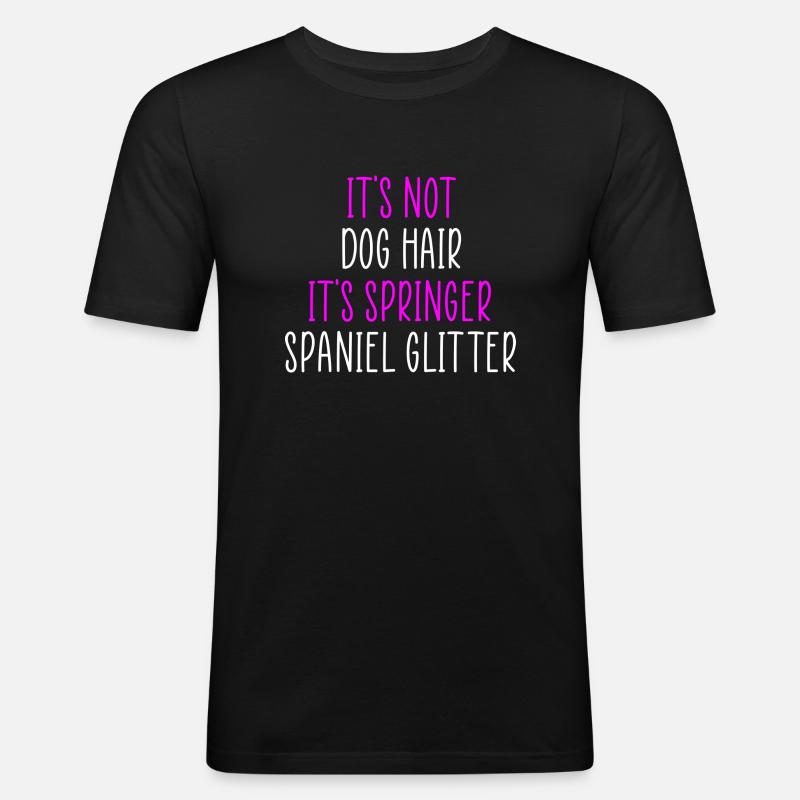 Springer Spaniel Glitzer - Männer Slim Fit T-Shirt - Schwarz