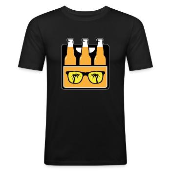 Mallorca Sixpack party drinking crew sommer - Männer Slim Fit T-Shirt - Schwarz - Vorne - Nik (191cm)