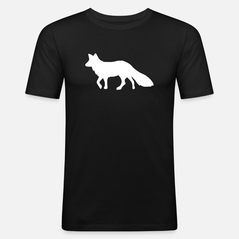 Fox white fox white - Men's Slim Fit T-Shirt - black