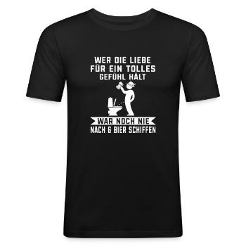 Mallorca Party Saufen Filmriss Biertrinker - Männer Slim Fit T-Shirt - Schwarz - Vorne - Nik (191cm)