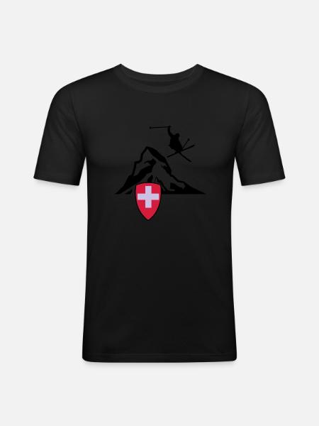 matterhorn zermatt Switzerland - Men's Slim Fit T-Shirt - black