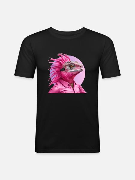 Plastic-Raptiloid - Männer Slim Fit T-Shirt - Schwarz