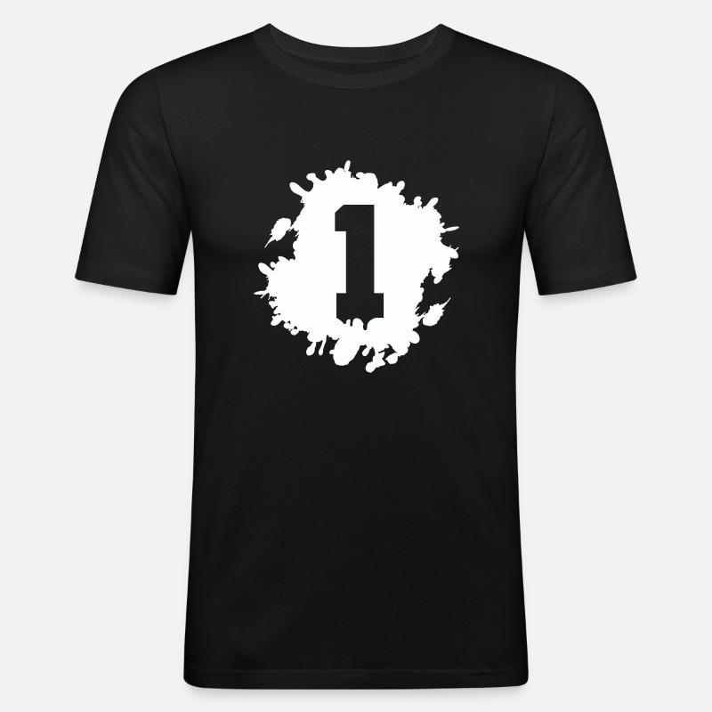 1 klecks - Männer Slim Fit T-Shirt - Schwarz