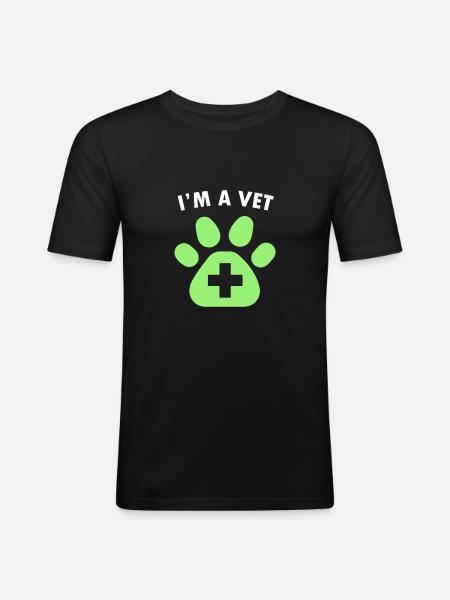 Tierarzt - Männer Slim Fit T-Shirt - Schwarz