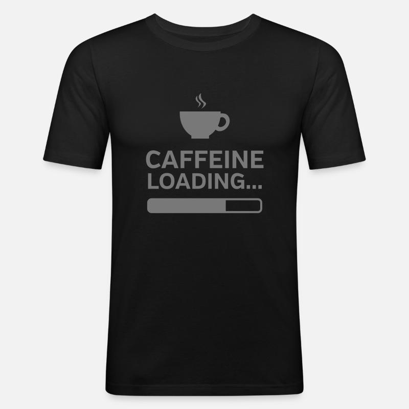 Caffeine Loading... - Männer Slim Fit T-Shirt - Schwarz