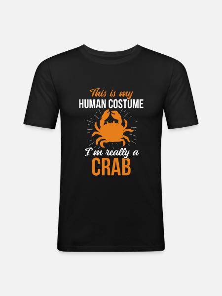 Krabbe - Männer Slim Fit T-Shirt - Schwarz