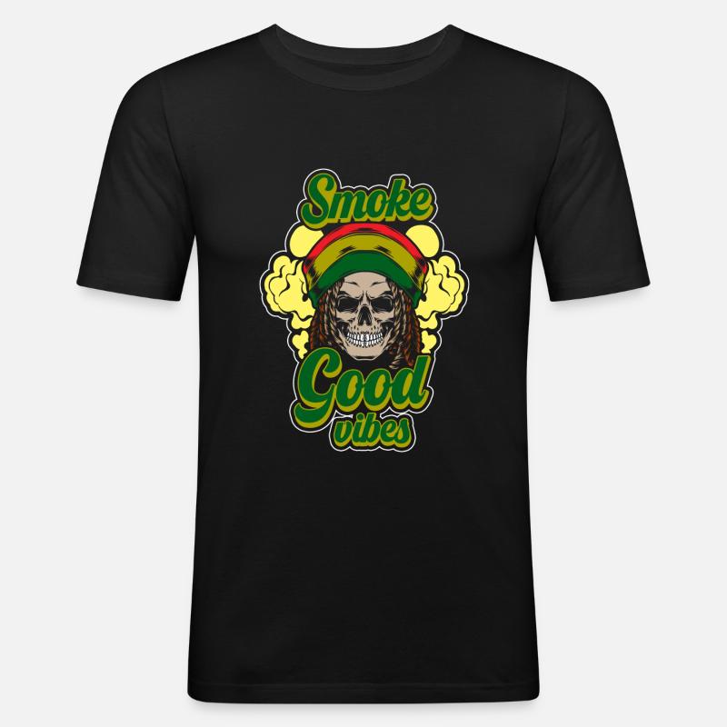 Cannabis Joint Haschisch - Männer Slim Fit T-Shirt - Schwarz