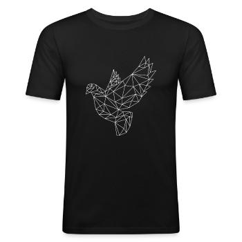 Pigeon - T-shirt près du corps Homme - noir - Devant - Nik (191cm)