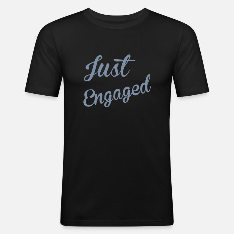 Just Engaged - Männer Slim Fit T-Shirt - Schwarz