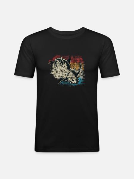 rhino - Men's Slim Fit T-Shirt - black