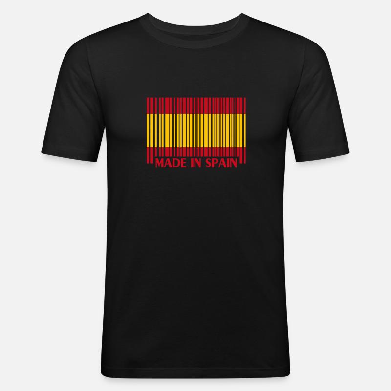 Spanien, Spain - Männer Slim Fit T-Shirt - Schwarz
