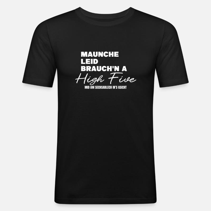 High Five - Männer Slim Fit T-Shirt - Schwarz