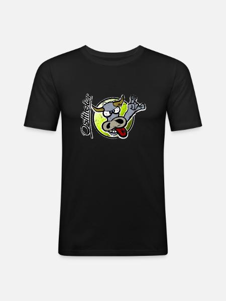 osttiroler-grauvieh-neu - Männer Slim Fit T-Shirt - Schwarz