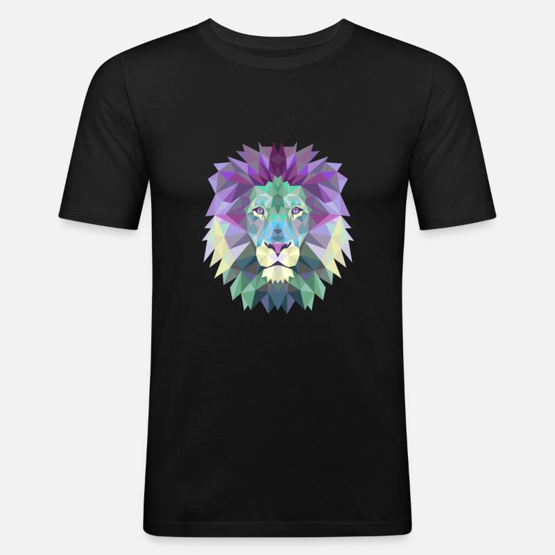 LÖWE POLYGON - Männer Slim Fit T-Shirt - Schwarz
