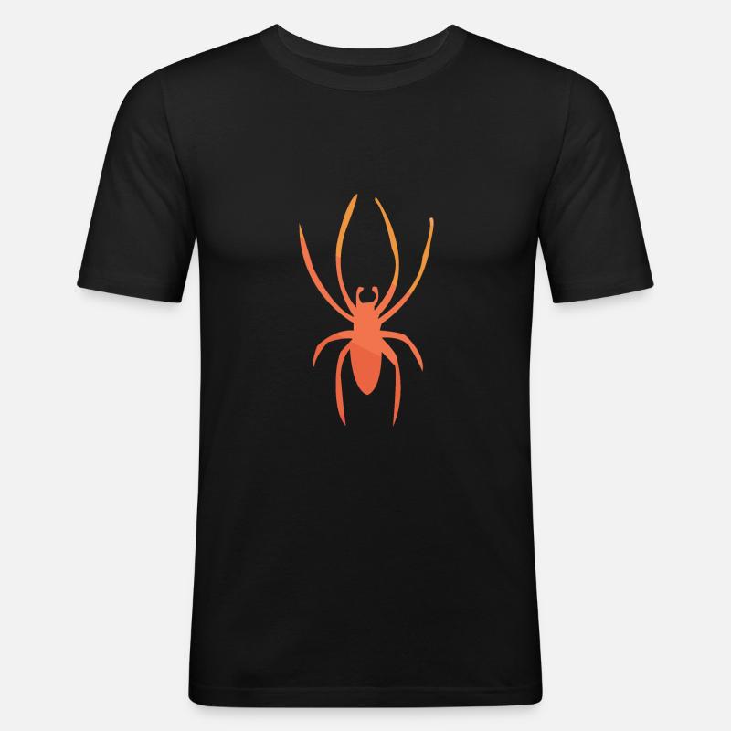 Retro Spinne - Männer Slim Fit T-Shirt - Schwarz