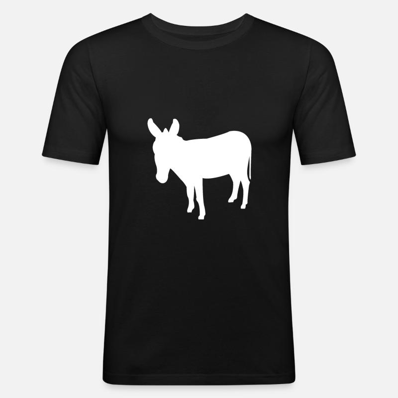 Esel - Männer Slim Fit T-Shirt - Schwarz