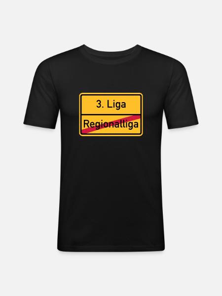 3. Liga - Männer Slim Fit T-Shirt - Schwarz