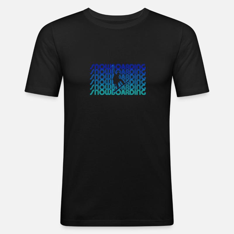 snowboarding - Männer Slim Fit T-Shirt - Schwarz