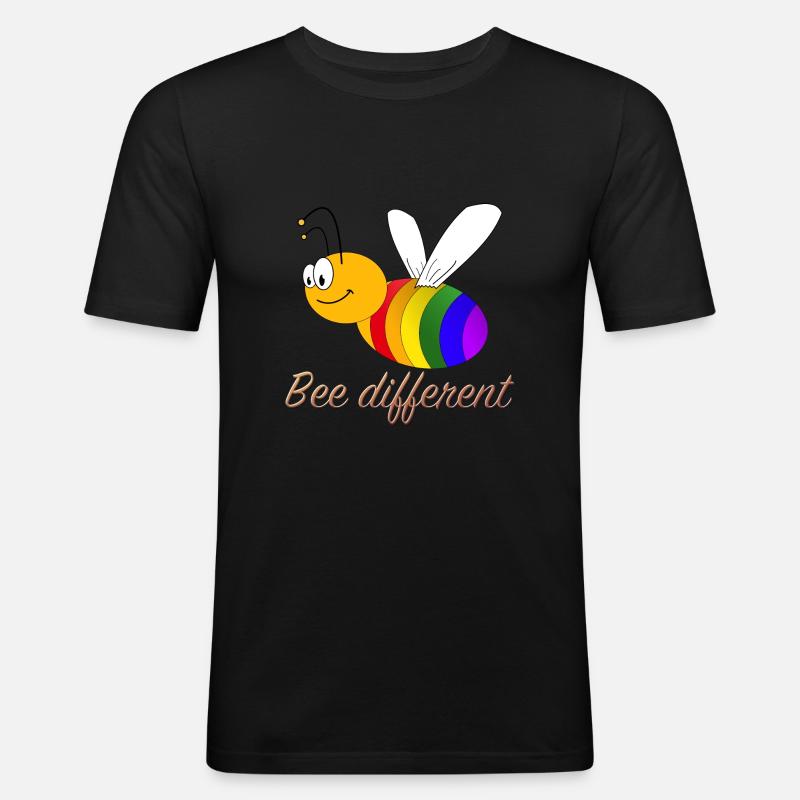 Bee different - Männer Slim Fit T-Shirt - Schwarz