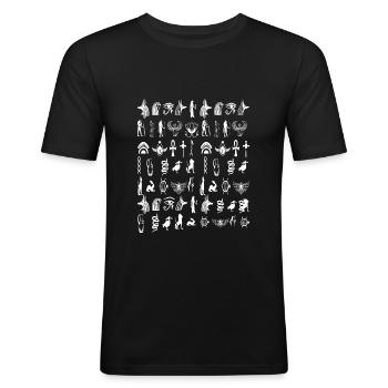 Hieroglyph - Men's Slim Fit T-Shirt - black - Front - Nik (191cm)