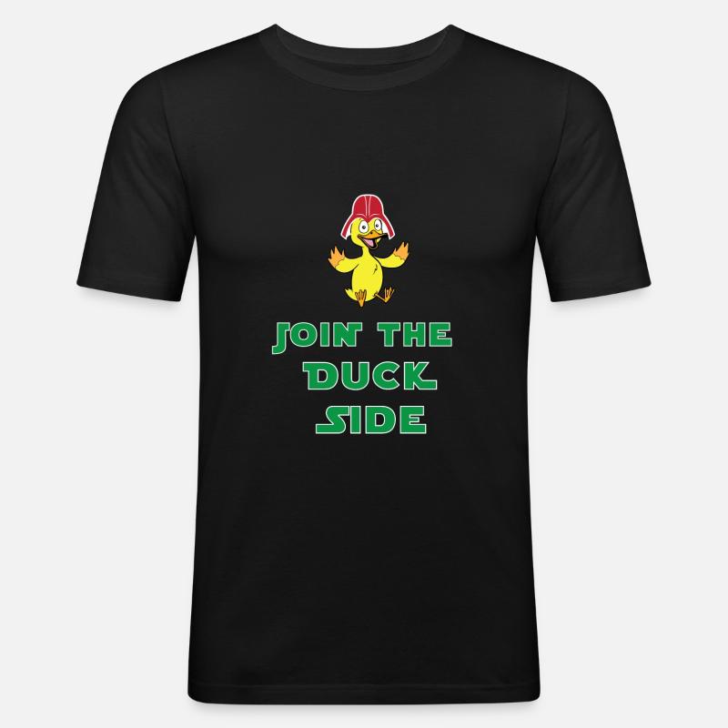Join the duck side - Männer Slim Fit T-Shirt - Schwarz