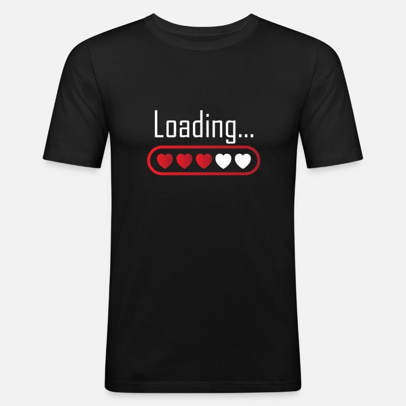 Loading - Männer Slim Fit T-Shirt - Schwarz