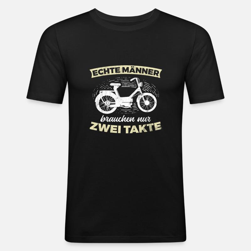 Mofa Geschenk - Männer Slim Fit T-Shirt - Schwarz