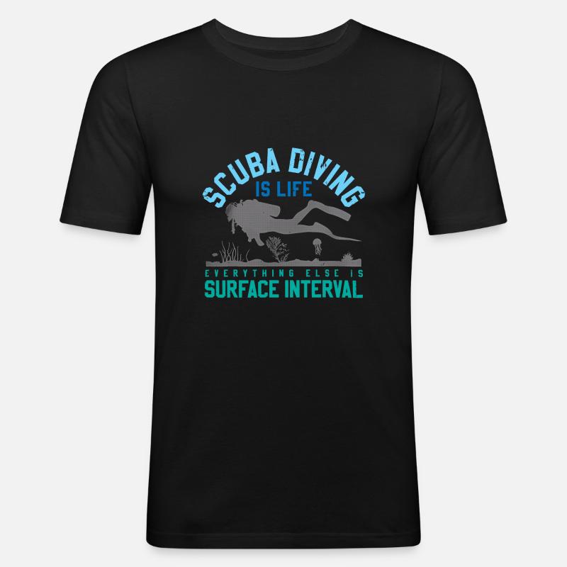 23F 0327 bk - Männer Slim Fit T-Shirt - Schwarz